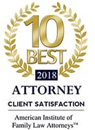 10 BEST 2018 | Attorney |  CLIENT SATISFACTION |American Institute of Family Law Attorneys
